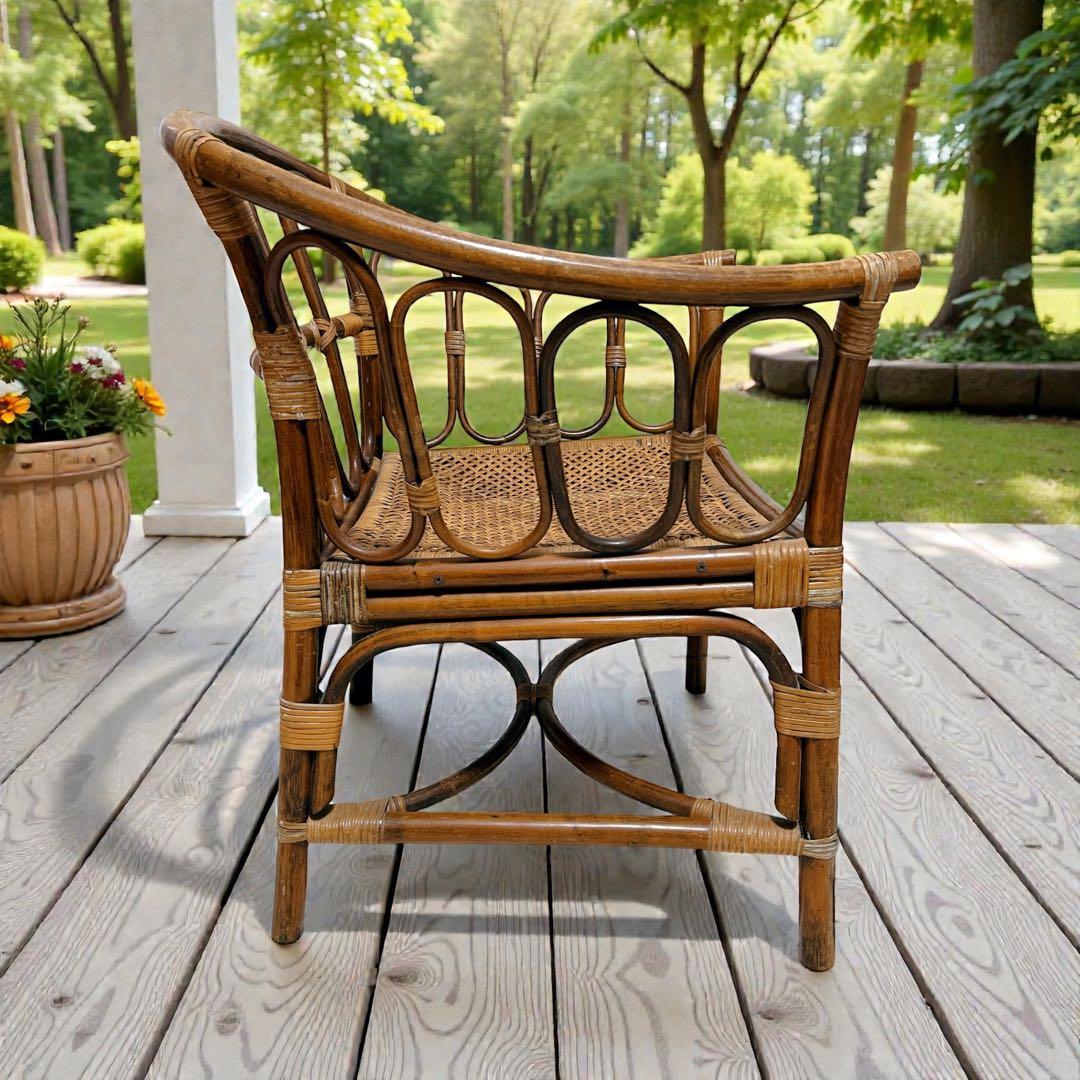 送料無料 マルニ ラタン 椅子 チェア　アンティーク ヴィンテージ 1脚