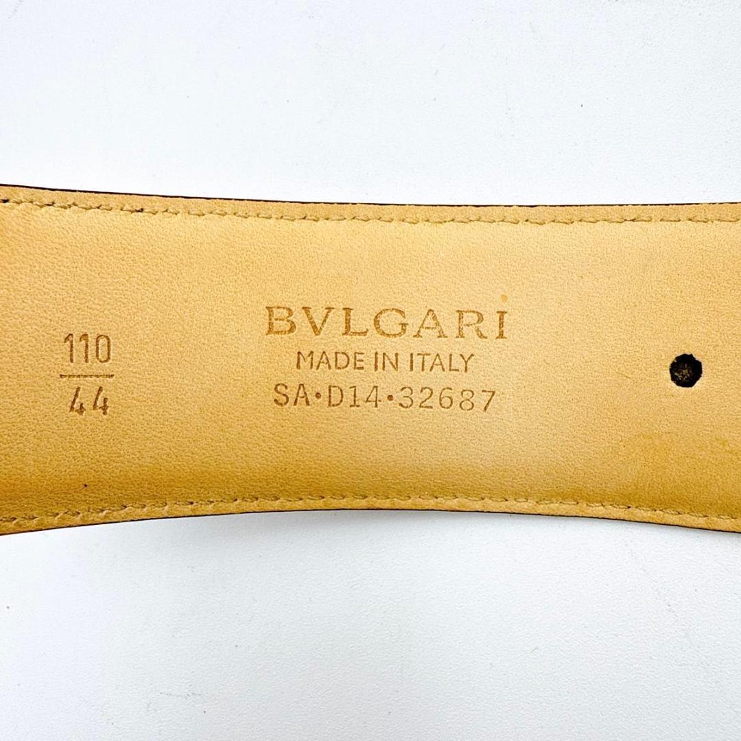 BVLGARI ブルガリ ベルト サークルロゴ シルバー金具 レザー ブラック