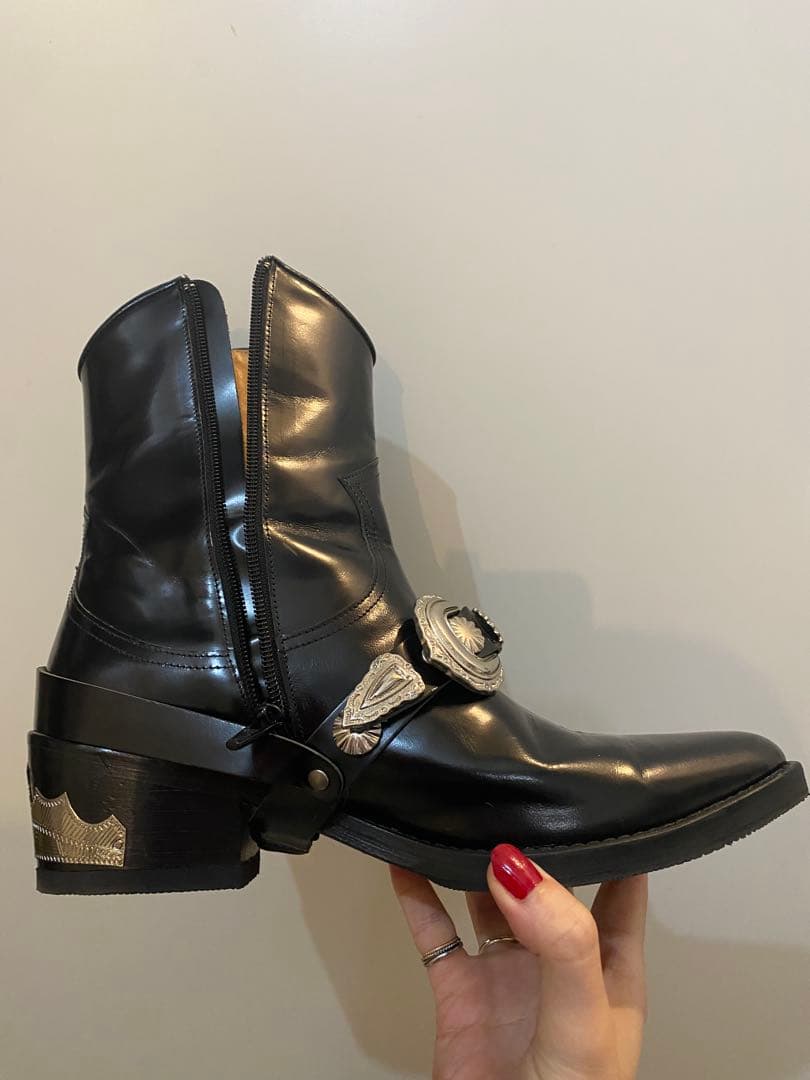 ★TOGAPULLA★本革バックルブーツ38美品
