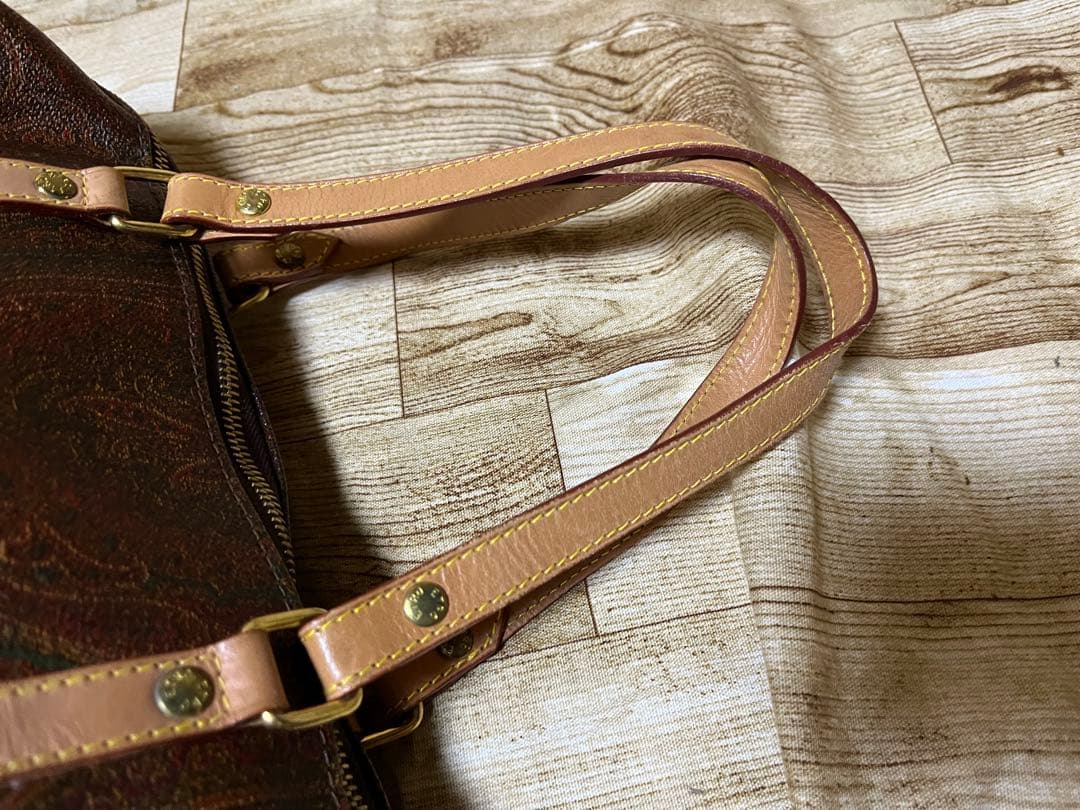 ブラウンレザー ボストンバッグ 鍵付き