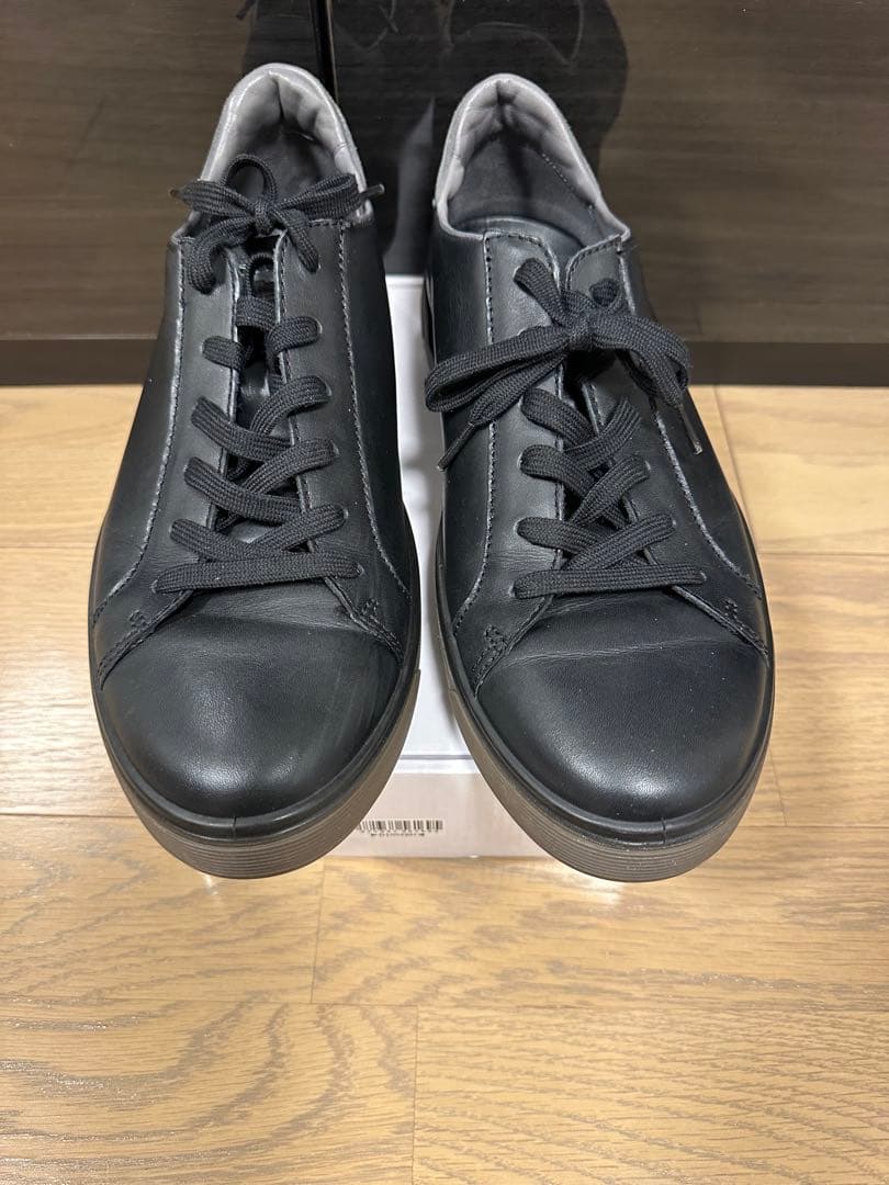 ecco レザースニーカー　ブラック　43