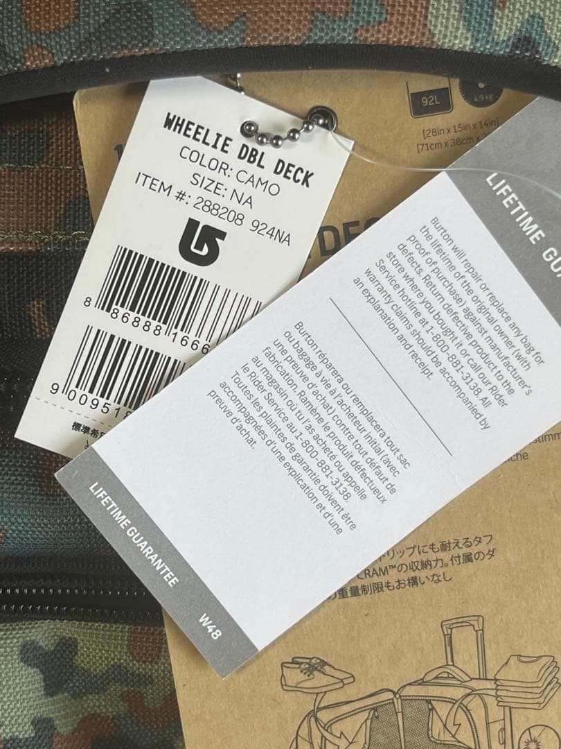 Naco バートン Burton WHEELIE DBL DECK 86L