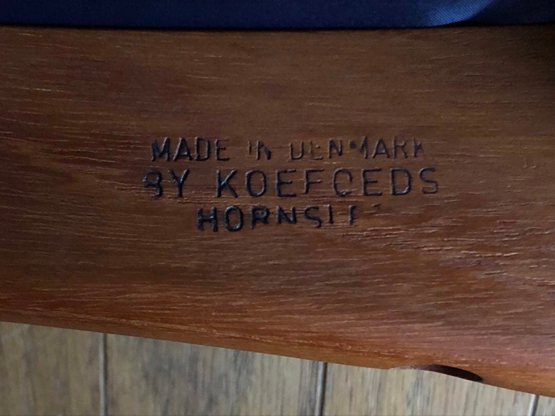 北欧デンマーク ヴィンテージ EVA エヴァチェア 黒革張り チーク材オイル仕上