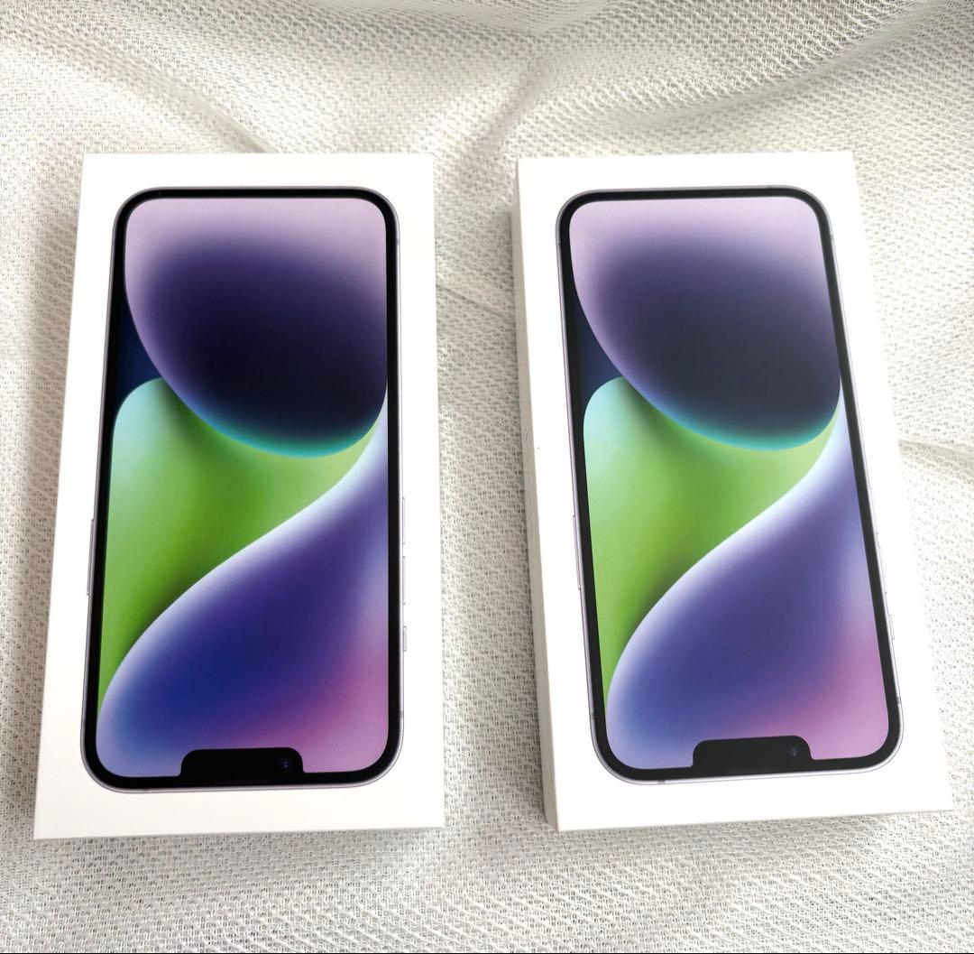 Apple iPhone14【2台】128GB パープル　充電器付き 美品