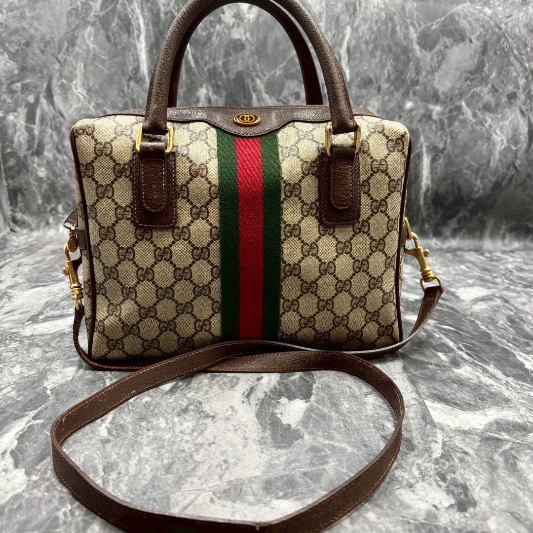 ✨美品✨GUCCI シェリーライン GG 2way ショルダーバッグ ブラウン