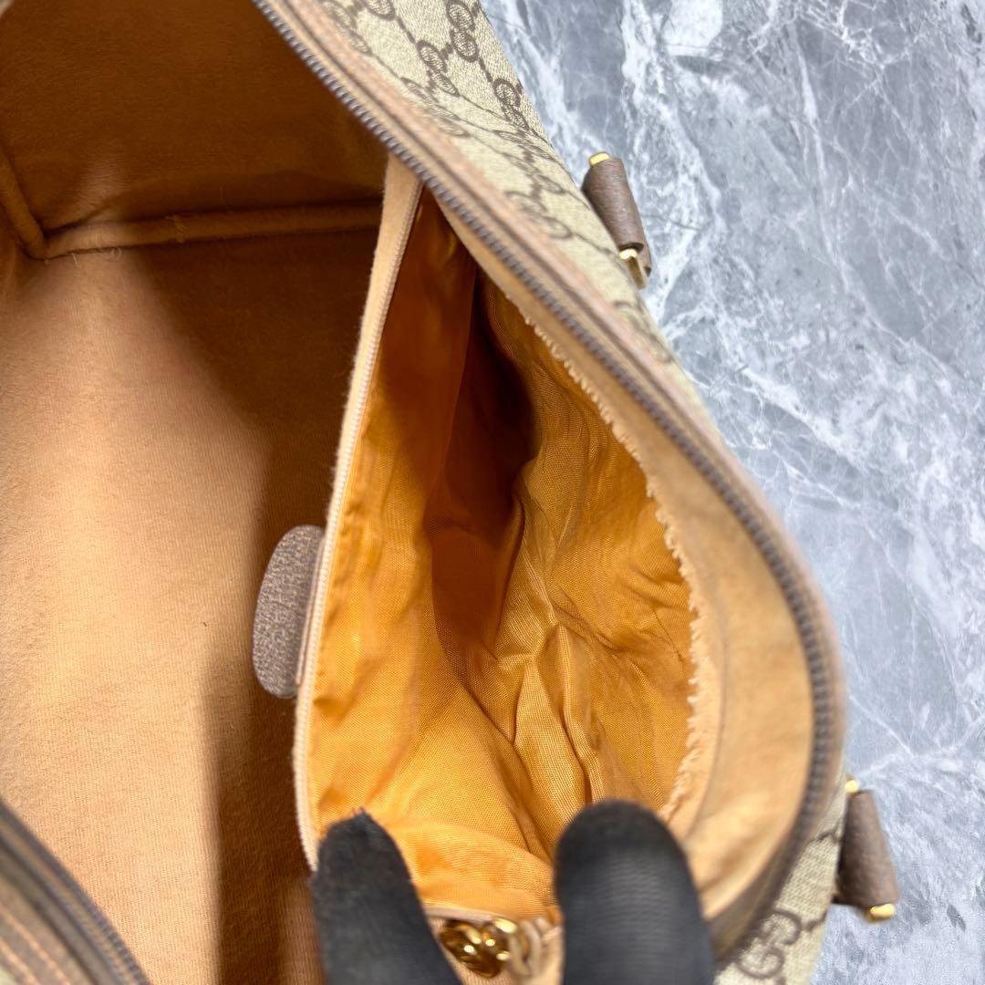 ✨美品✨GUCCI GG ボストンバッグ ハンド レザー ブラウン ロゴ 金具