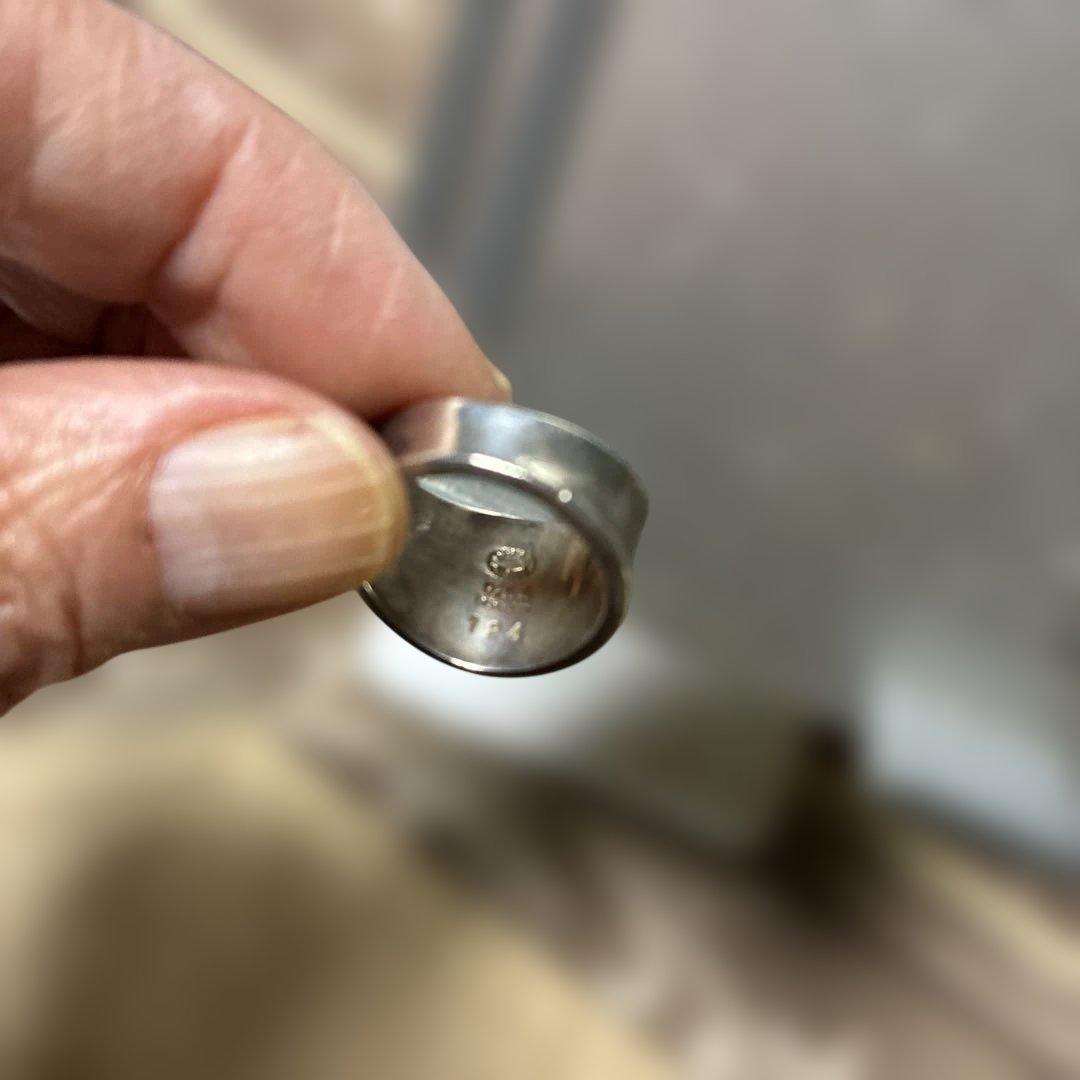 ジョージジャンセン　グリーンアゲートシルバーリング　　美品