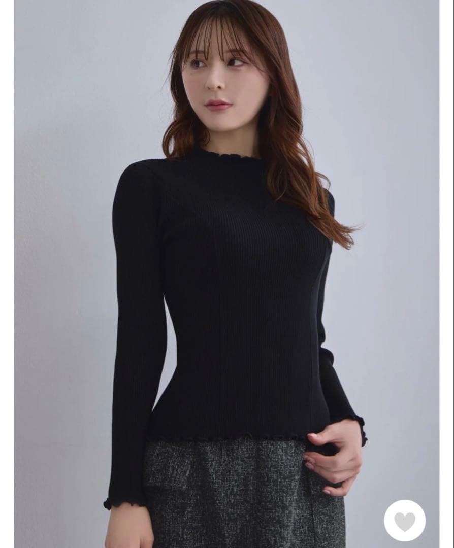 overE メローパネルニット ブラック 90