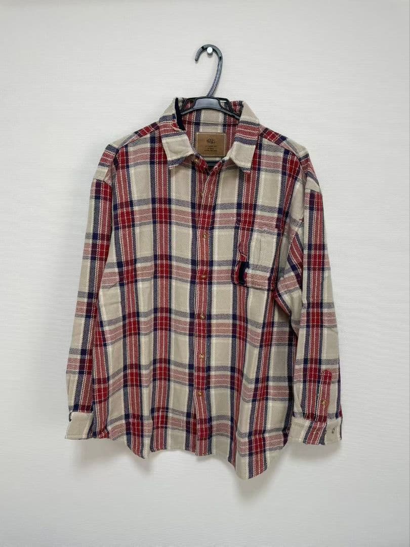 MADNESS ヘビーウォッシュ ダメージ加工 フランネルシャツ