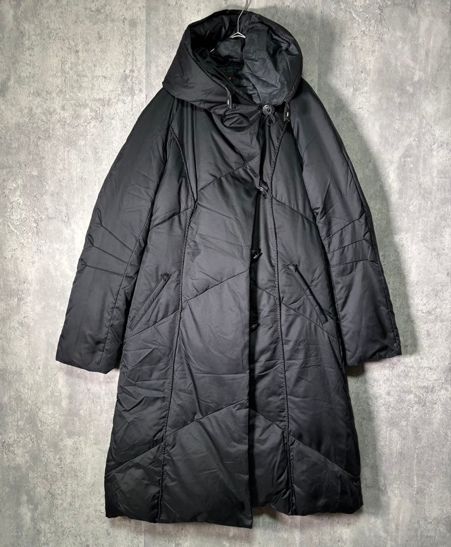 高級 EVEX by KRIZIA ダウン ロングコート Aライン 黒 フード