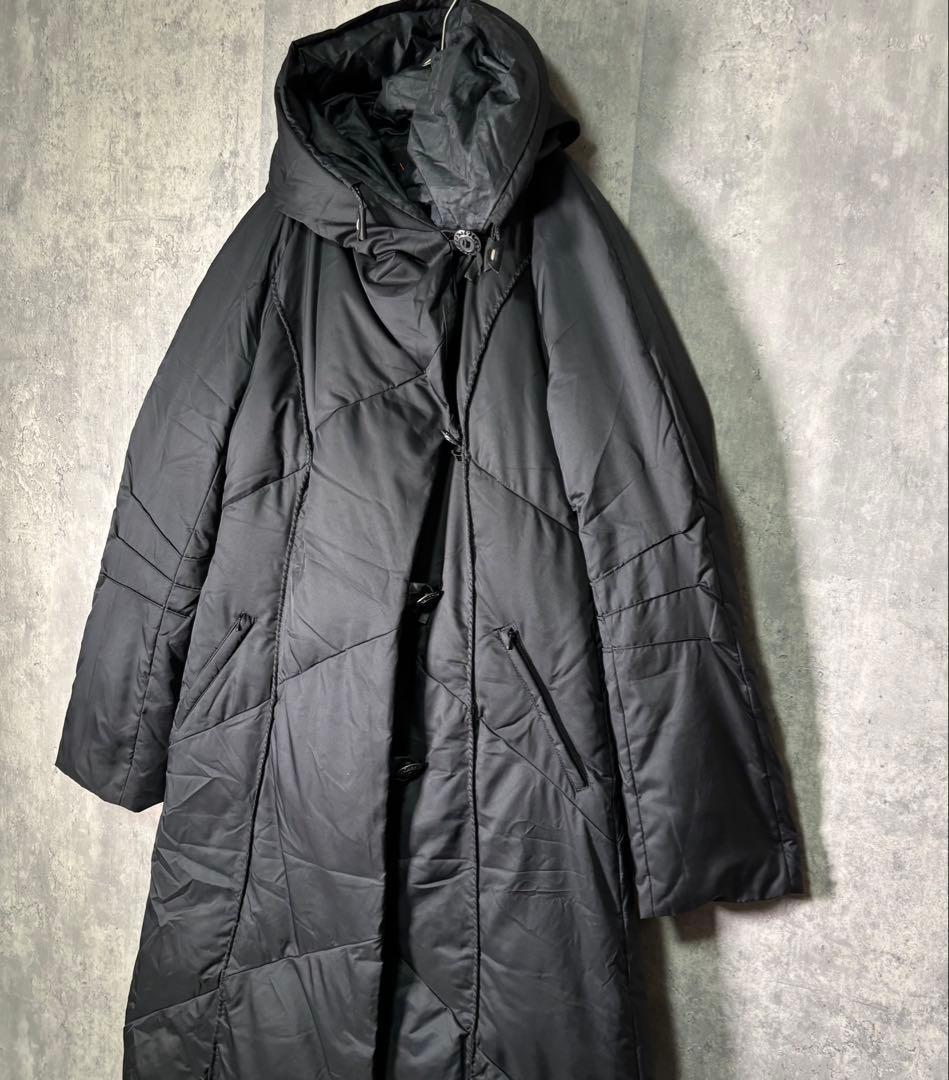 高級 EVEX by KRIZIA ダウン ロングコート Aライン 黒 フード