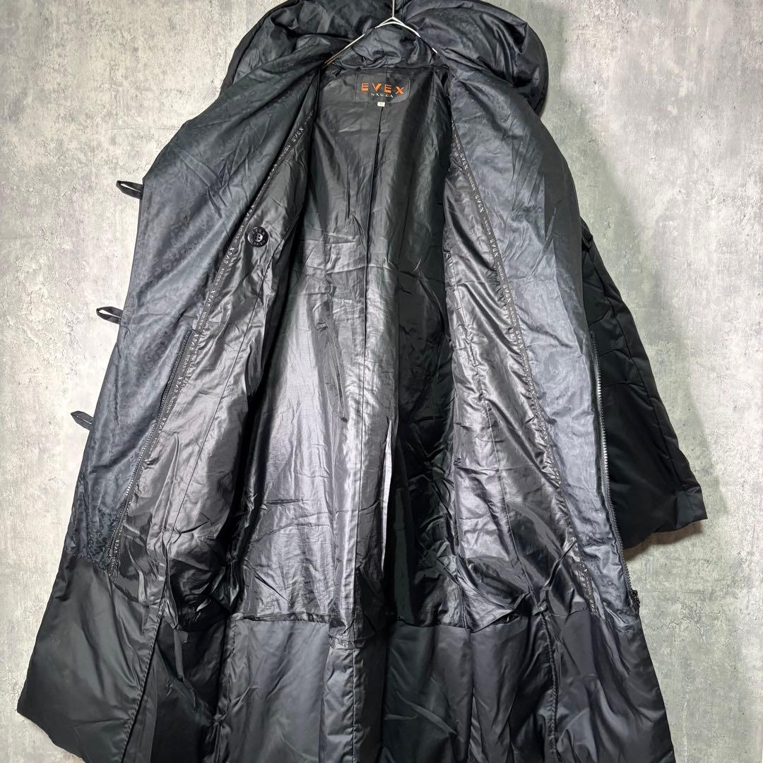 高級 EVEX by KRIZIA ダウン ロングコート Aライン 黒 フード