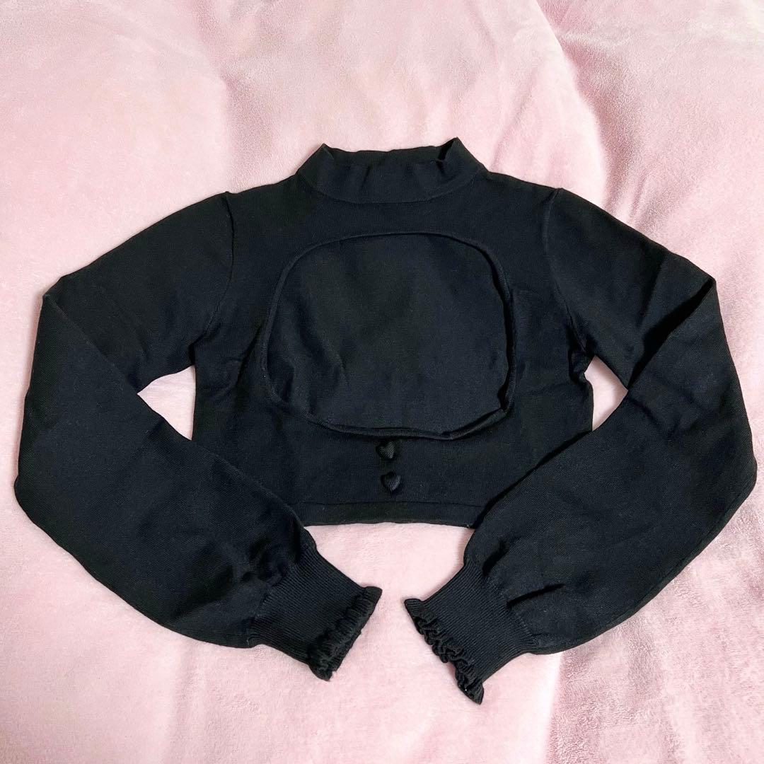 ハニーミュウ 千鳥柄ハイネックアンサンブルトップス　フリーサイズ