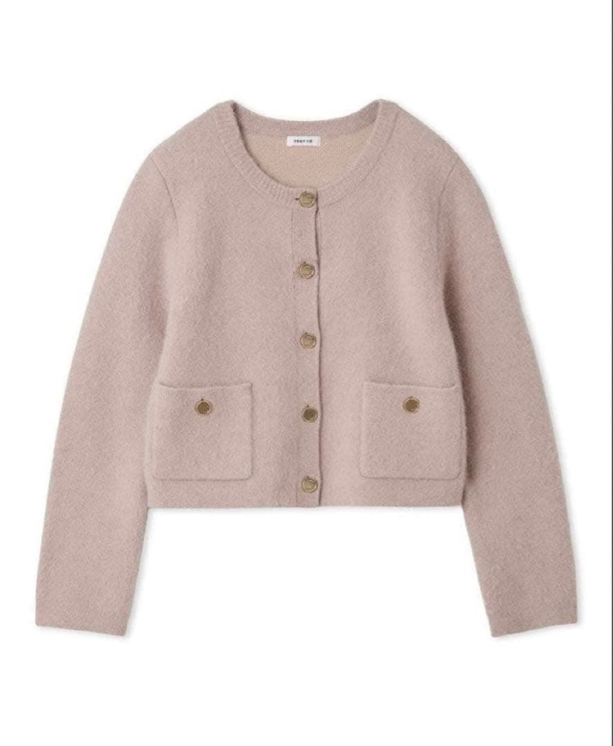 フレイアイディー　フォックスウールニットジャケット　PINK