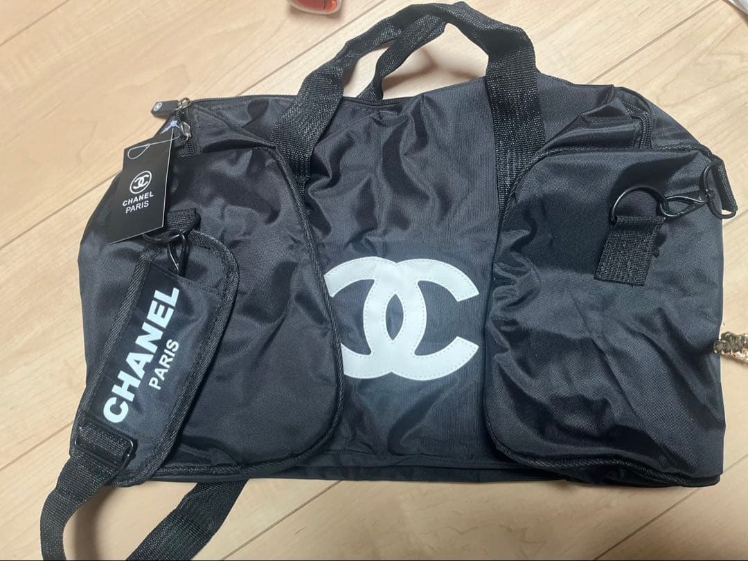 CHANEL ブラック ボストンバッグ