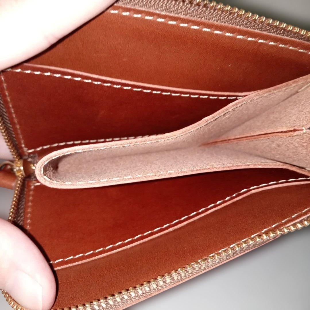 土屋鞄　財布　ケース　ディアリオ　L字ファスナー　ブラウン　ミニ財布