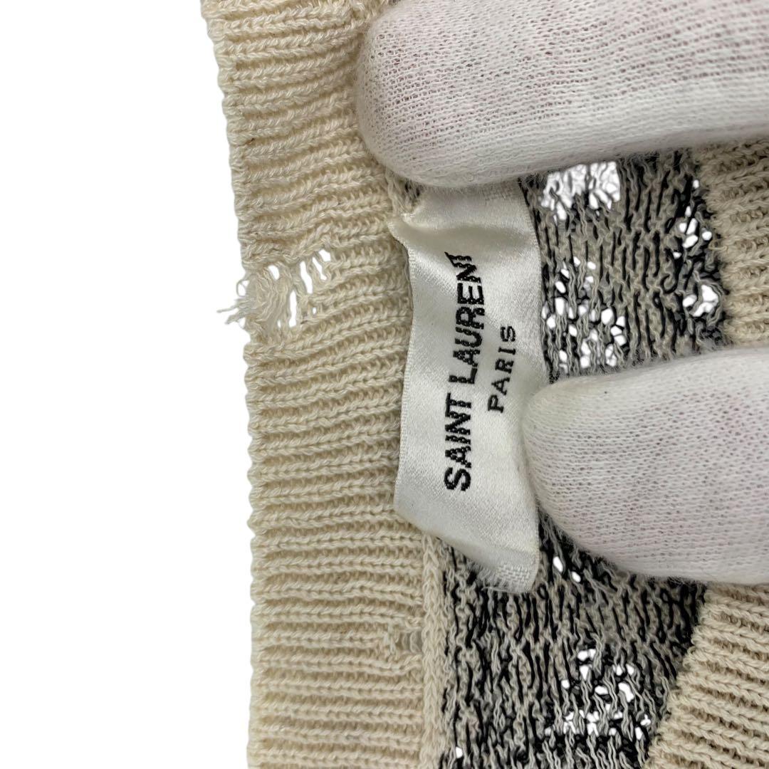 サンローラン　ダメージニット　21SS 総柄ニット　Sサイズ