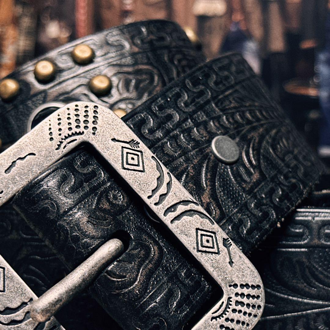 RRL 型押しレザーベルト 36号