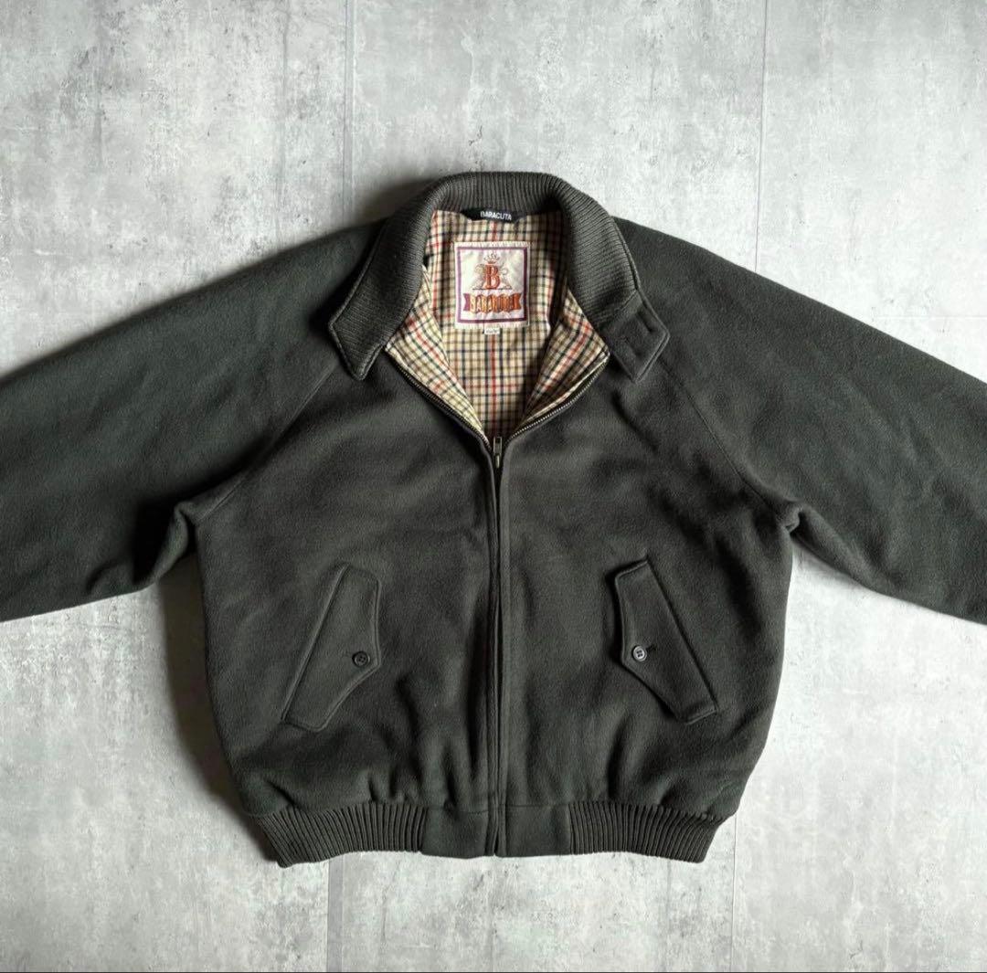 【90s BARACUTA】カシミア　G9 スイングトップ　裏地チェック　短丈