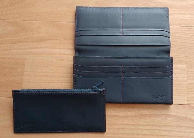 【ケンタ】Kitamura　キタムラ ダークブルー メンズ長財布