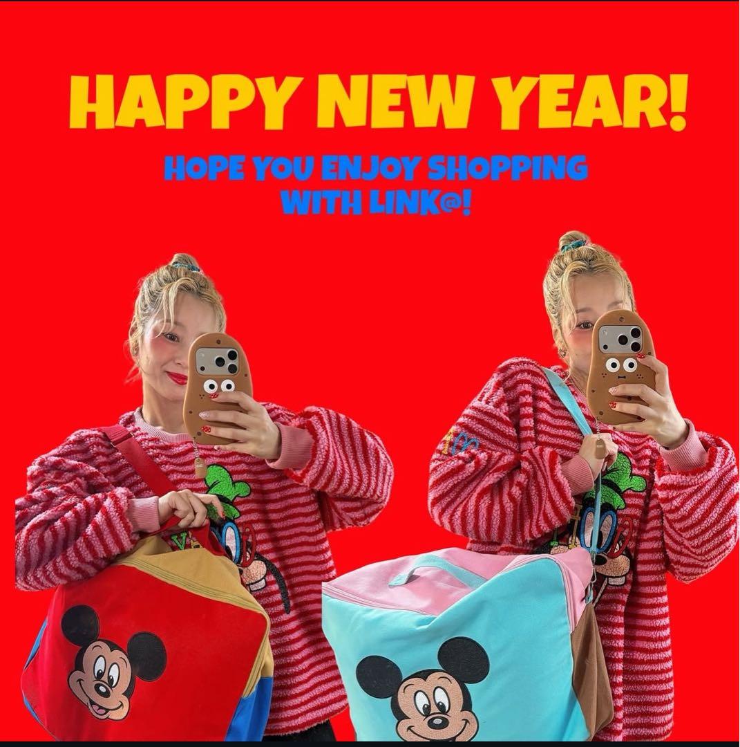 【新品未使用】ミッキーフェイス トラベルバッグ　リンクアット　チマヂロ　re.