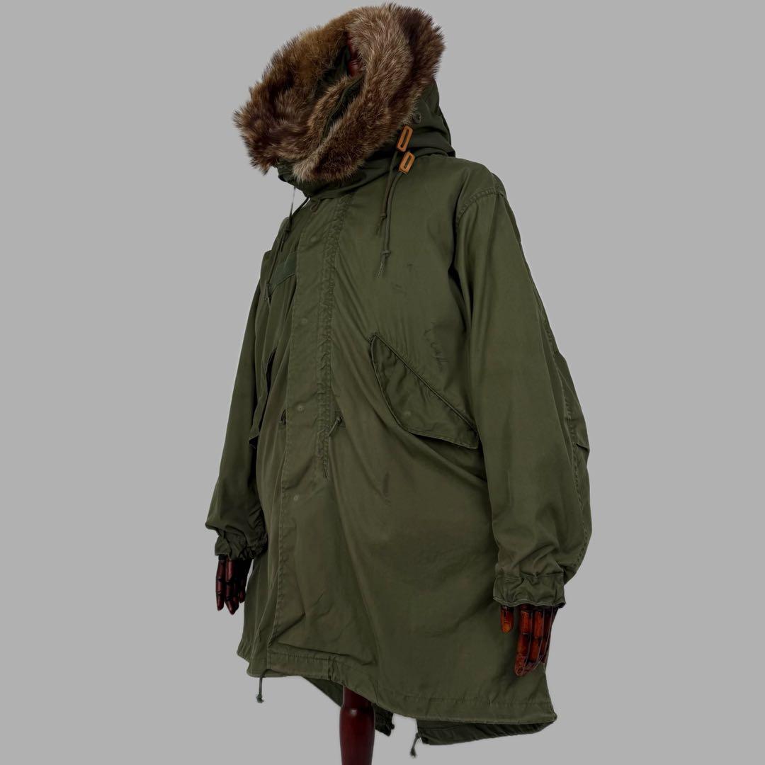 希少 米軍実物 SR 70s 80s 獣毛フード M-65 フィッシュテール