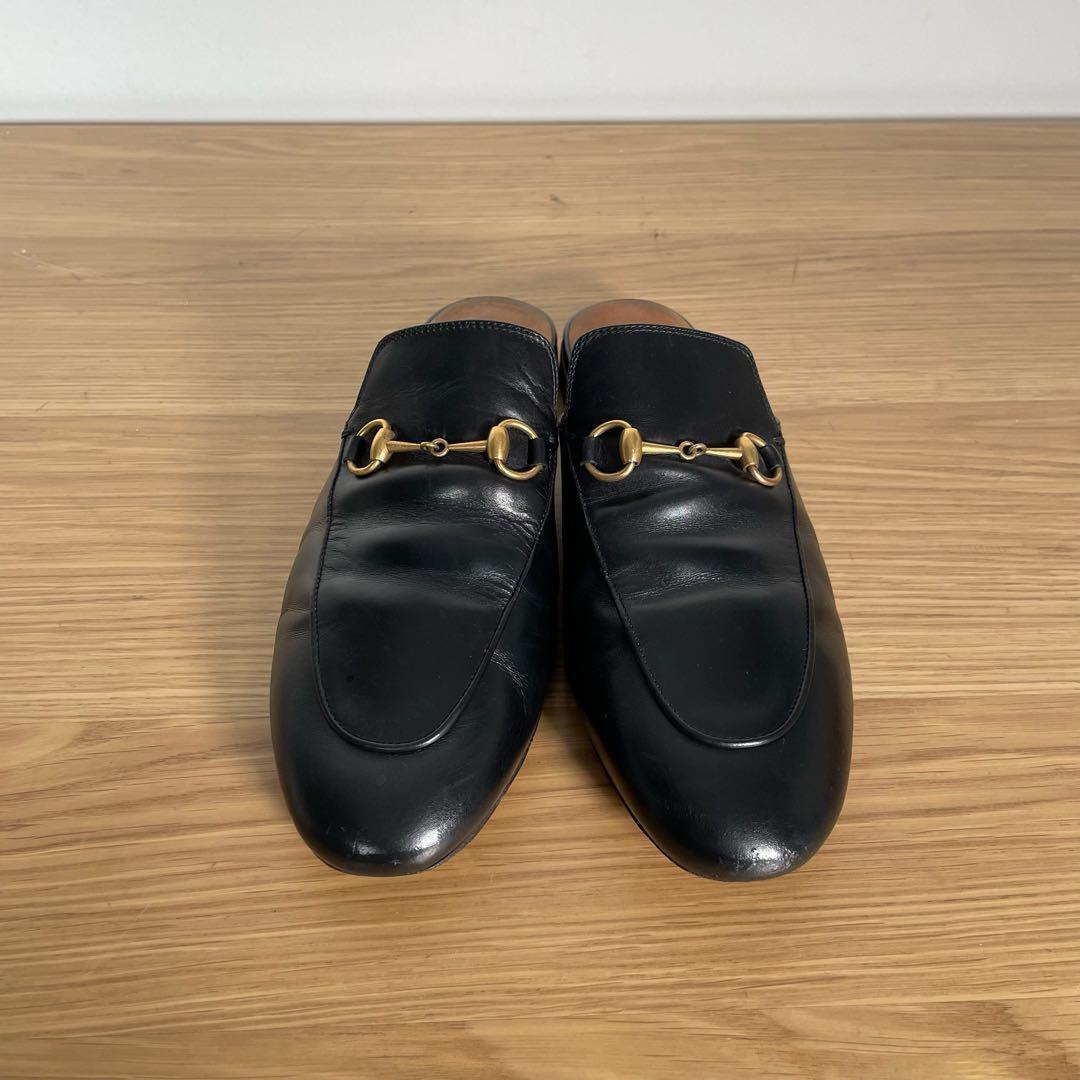 グッチ　プリンスタウン　ローファー　スリッポン　ホースビット　レザー　黒 39