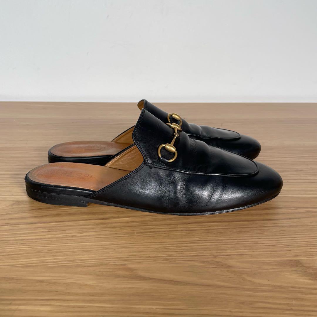 グッチ　プリンスタウン　ローファー　スリッポン　ホースビット　レザー　黒 39
