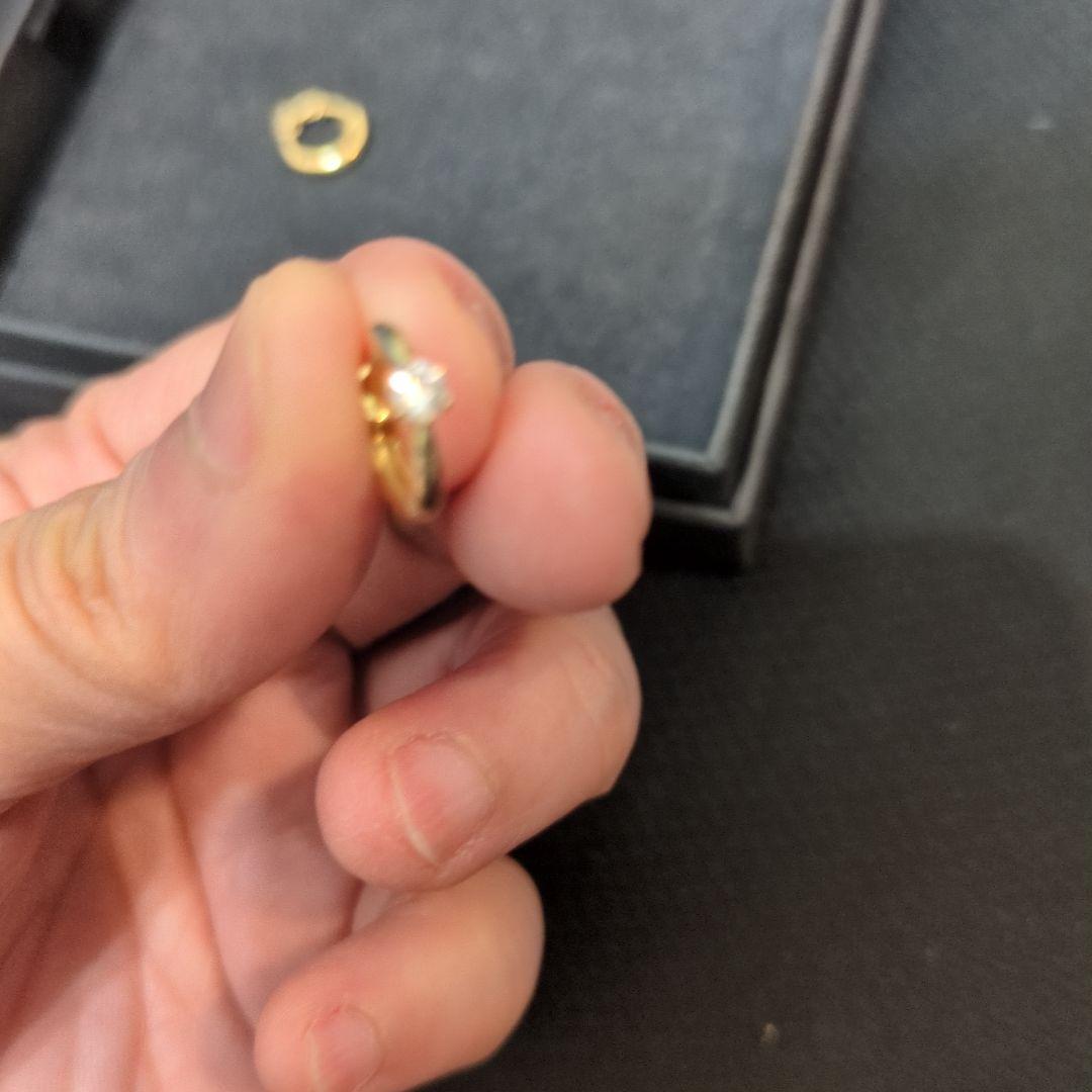 k18yg ダイヤモンド0.1✕2合計0.2 フープピアス