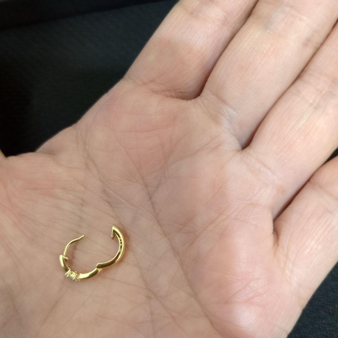 k18yg ダイヤモンド0.1✕2合計0.2 フープピアス