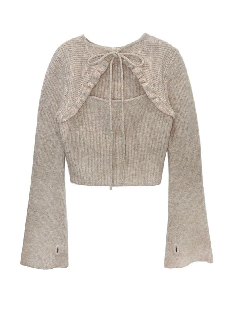 トップス andmary Anita ribbon knit tops