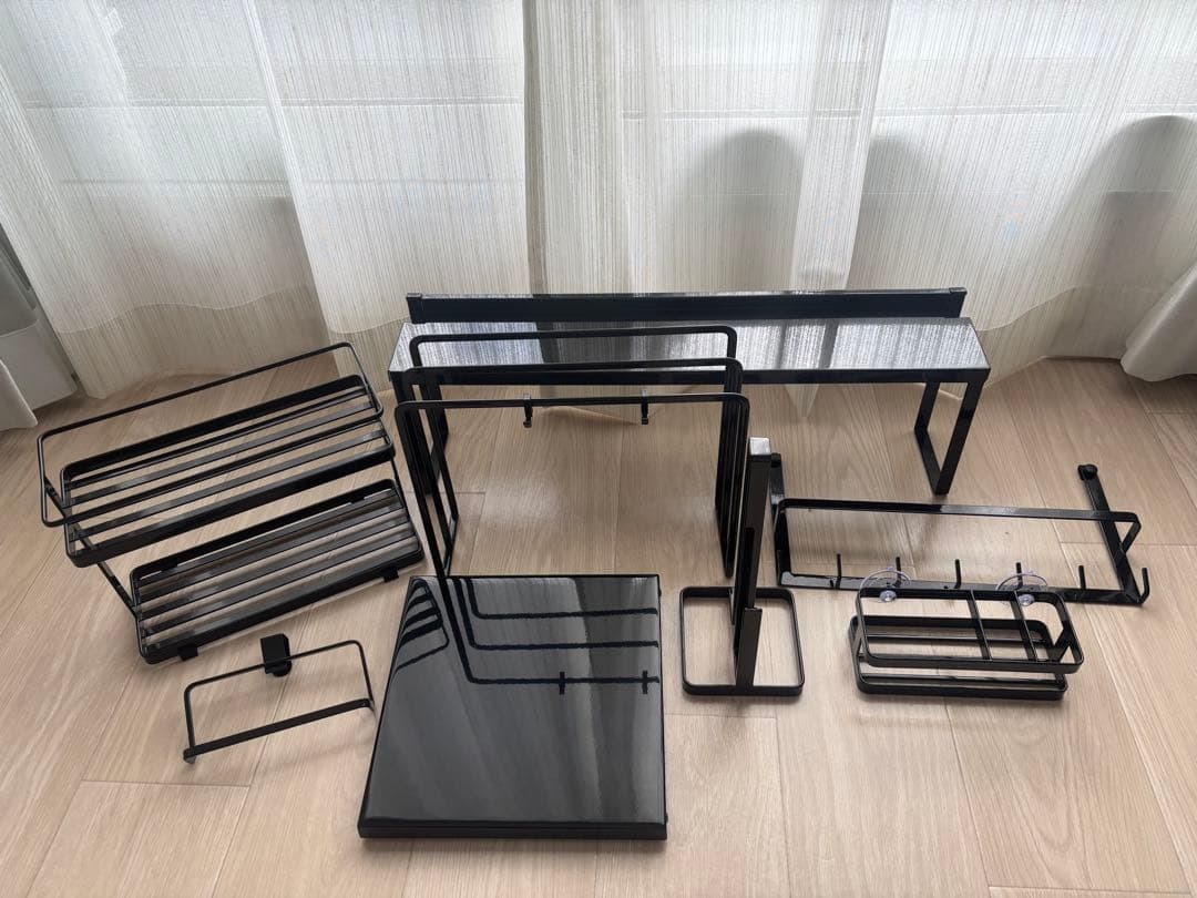 【美品】山崎実業 タワーシリーズ キッチンツール ブラック8点セット