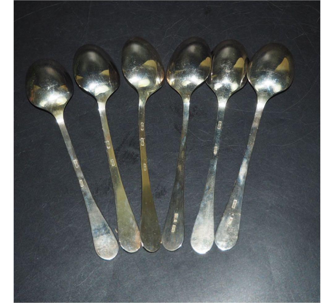 送料無料　時代物　銀製スプーン6本　台北栄安銀楼謹製　『台北栄安』刻印