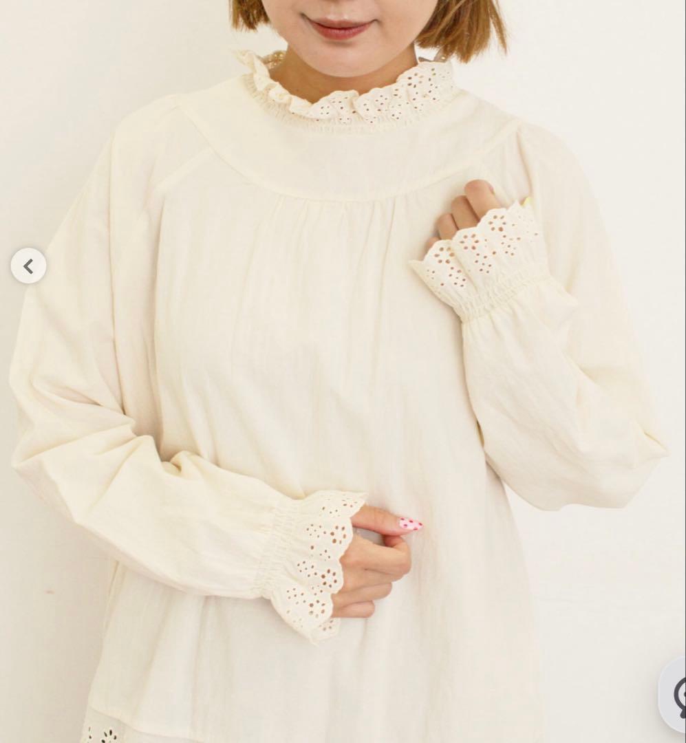 サマンサモスモス スカラップレースブラウス キナリとオフホワイト　2枚セット