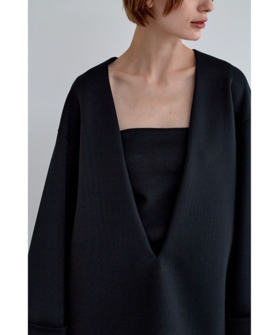 【未使用】LE PHIL ルフィル スキューバジャージーブラウス ブラック