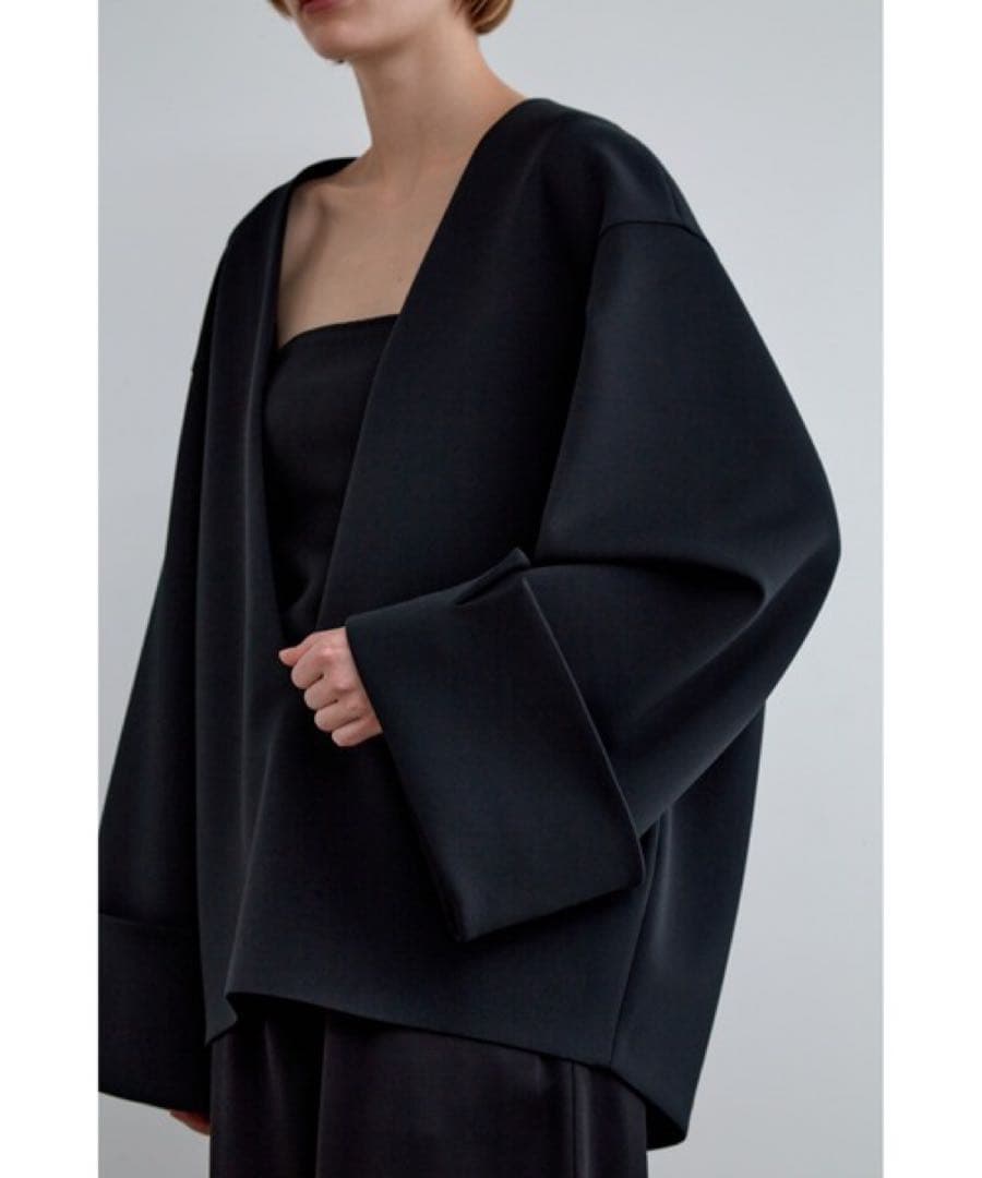 【未使用】LE PHIL ルフィル スキューバジャージーブラウス ブラック