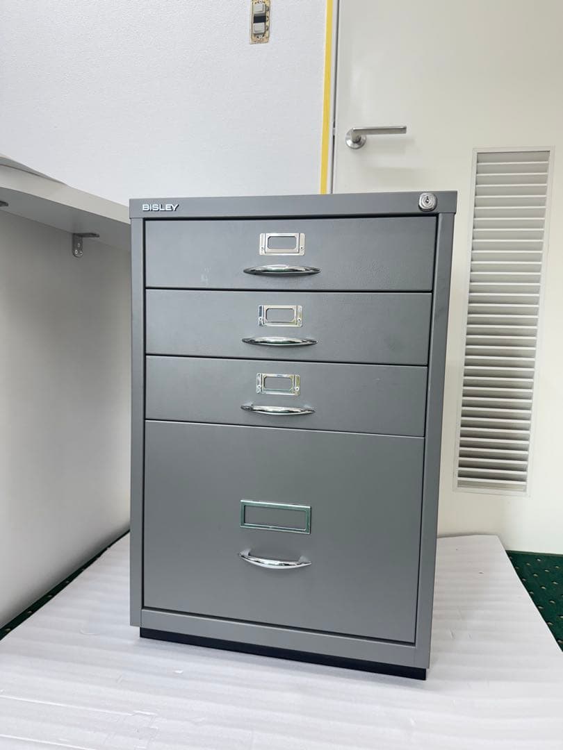 【引き取り限定】ビスレー BISLEY キャビネット グレー 4段