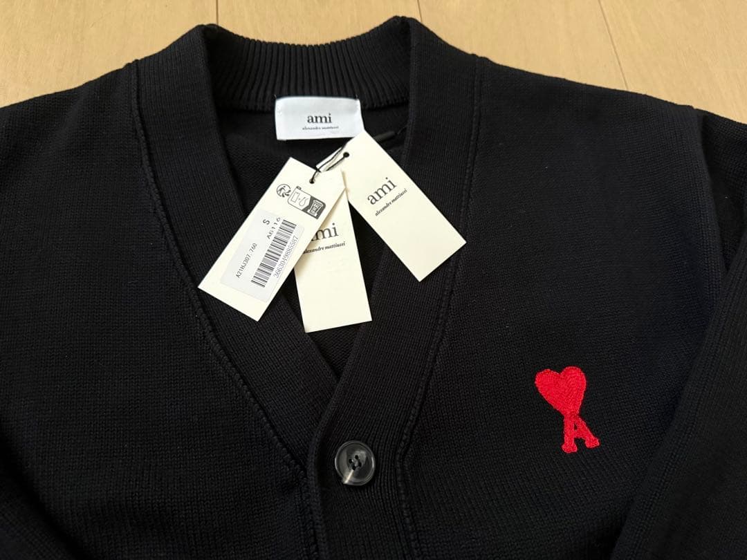 Vネックカーディガン　黒　S