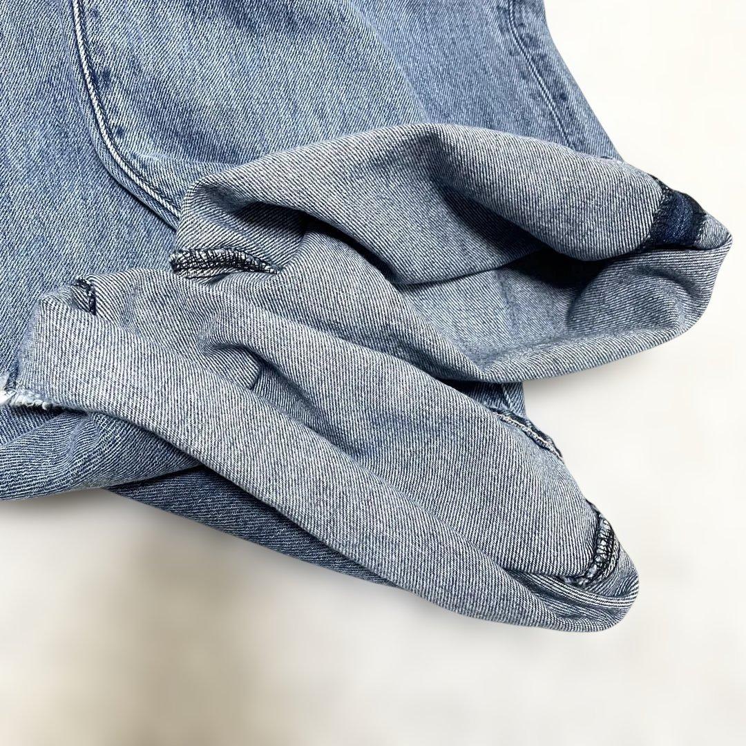 SOLAMONAT ソラモナ 5Pルーズストレートイージーデニムパンツ Mサイズ