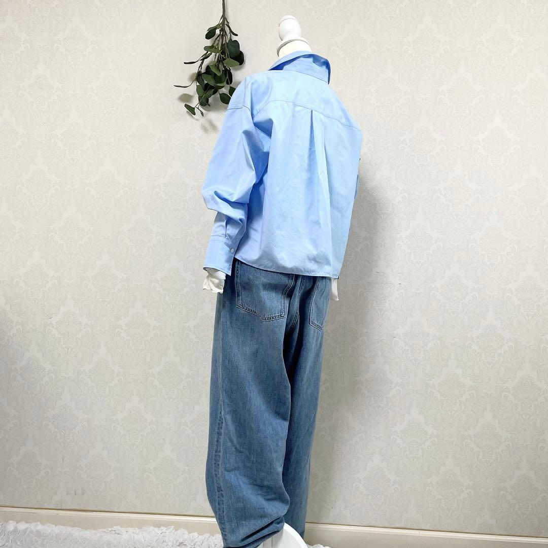 SOLAMONAT ソラモナ 5Pルーズストレートイージーデニムパンツ Mサイズ