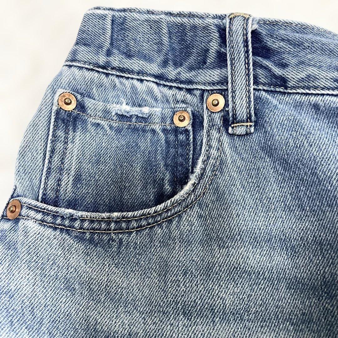 SOLAMONAT ソラモナ 5Pルーズストレートイージーデニムパンツ Mサイズ