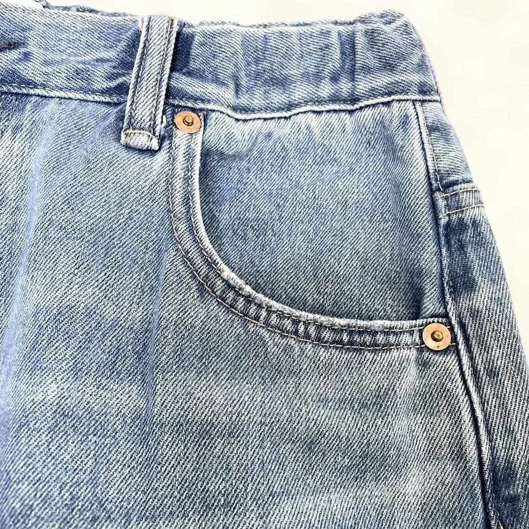 SOLAMONAT ソラモナ 5Pルーズストレートイージーデニムパンツ Mサイズ