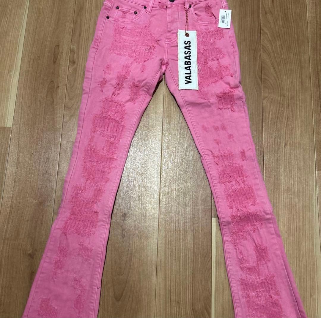 訳あり【新品未使用】valabasas クラッシュフレアデニム 30 バラバサス