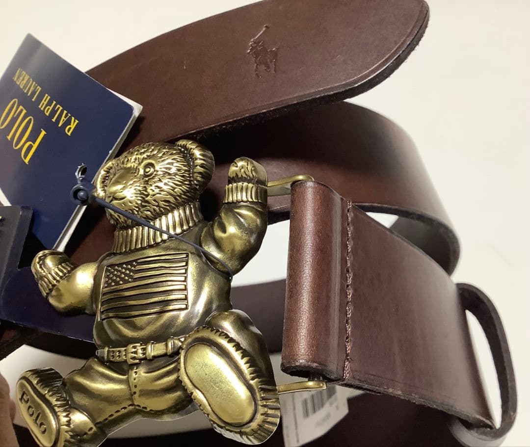 【新品未使用タグ付き】ポロラルフローレン　ベア　ベルト　茶色