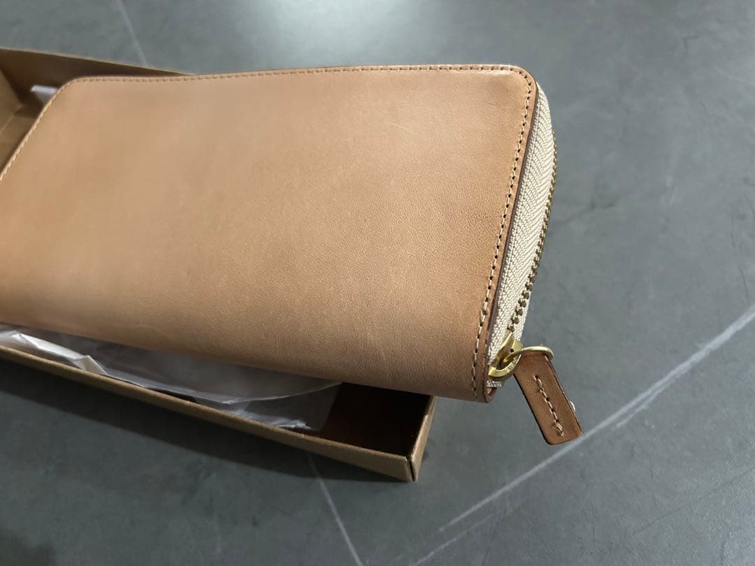 無印良品★イタリア産ヌメ革★ラウンドファスナー長財布★ウォレット★革財布★レザー