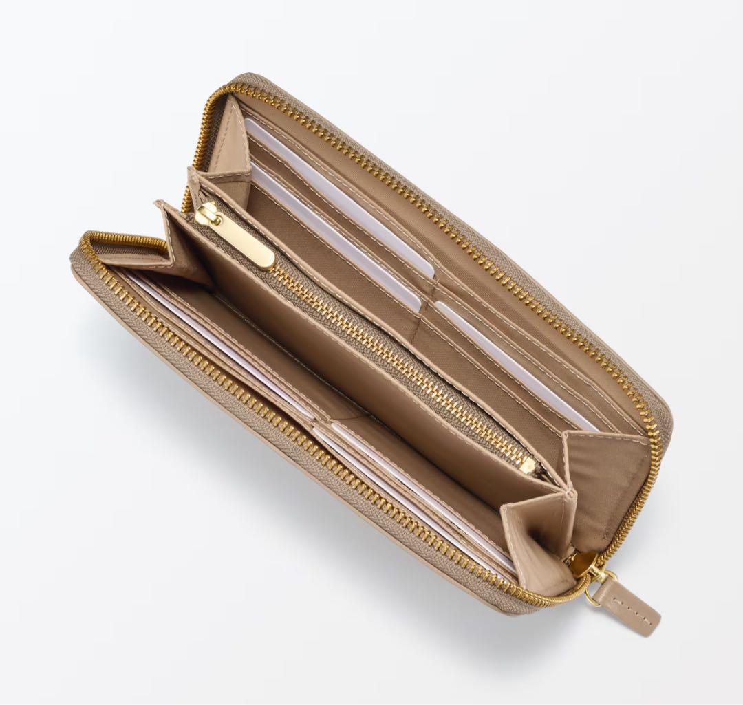 無印良品★イタリア産ヌメ革★ラウンドファスナー長財布★ウォレット★革財布★レザー