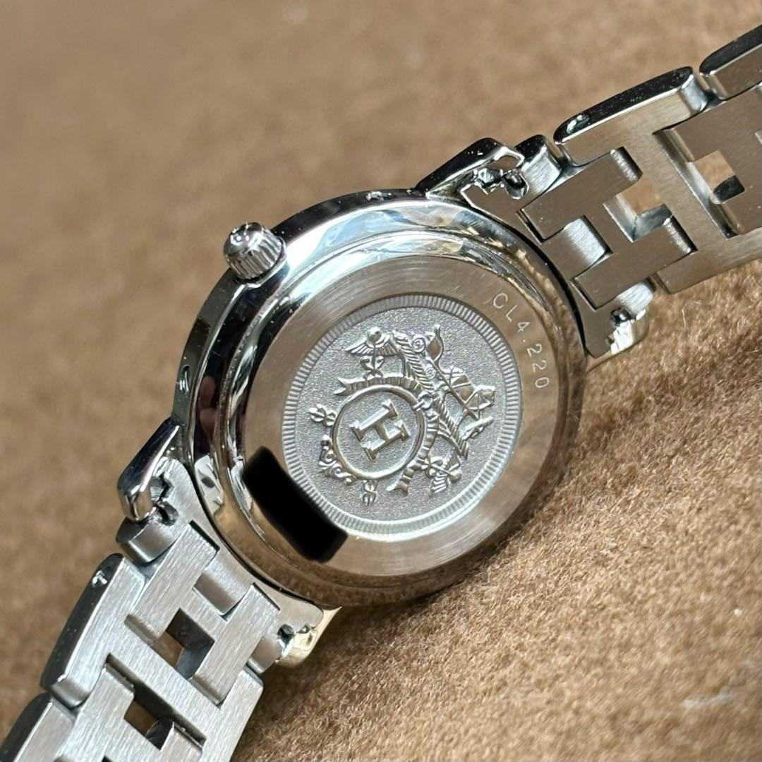 【HERMES】✨極美品✨ クリッパー レディース腕時計 コンビ ブラック