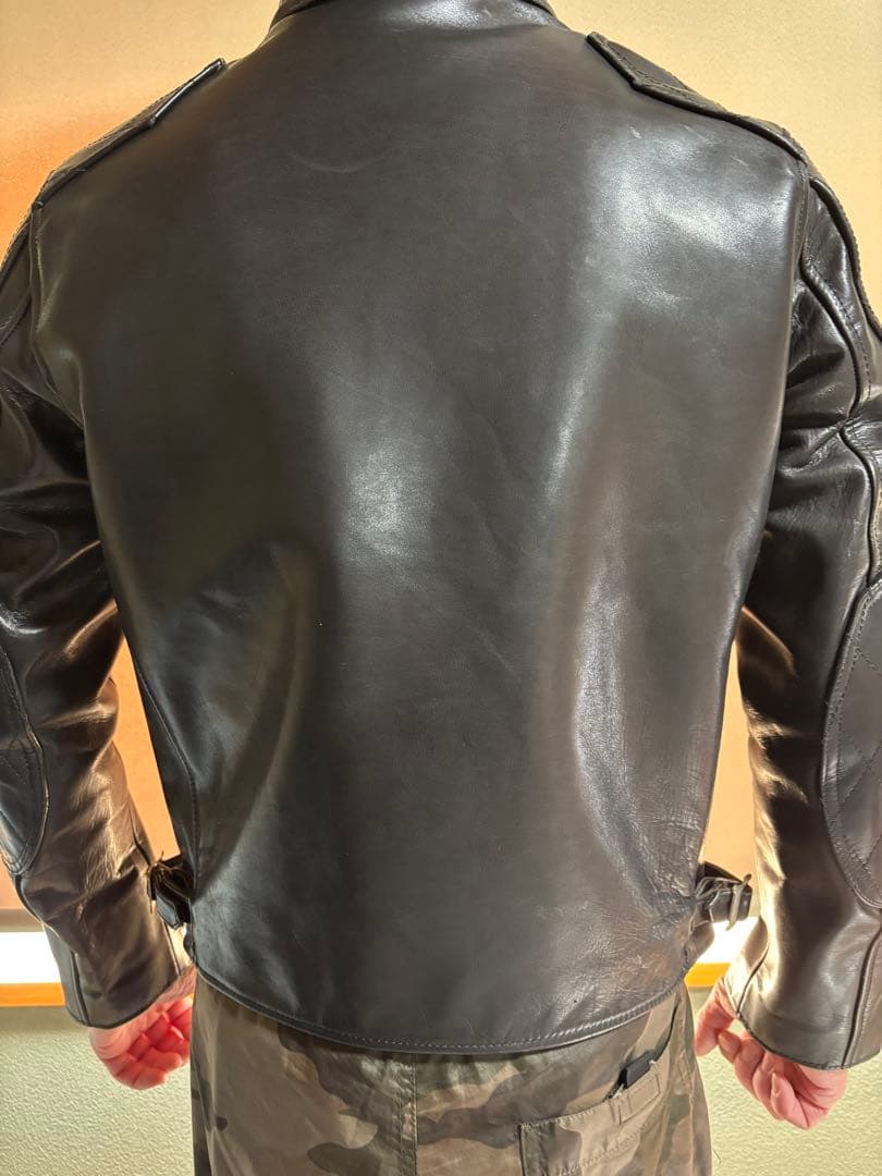 Y2レザー　ホースハイド　ライダースジャケット　38