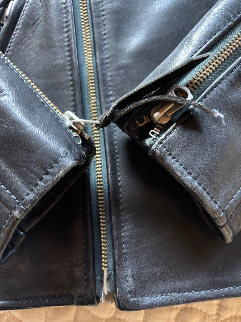 Y2レザー　ホースハイド　ライダースジャケット　38