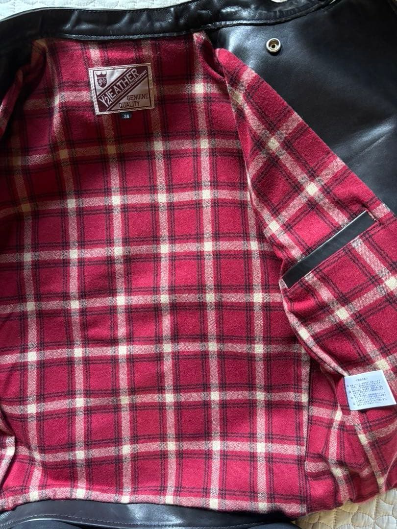 Y2レザー　ホースハイド　ライダースジャケット　38